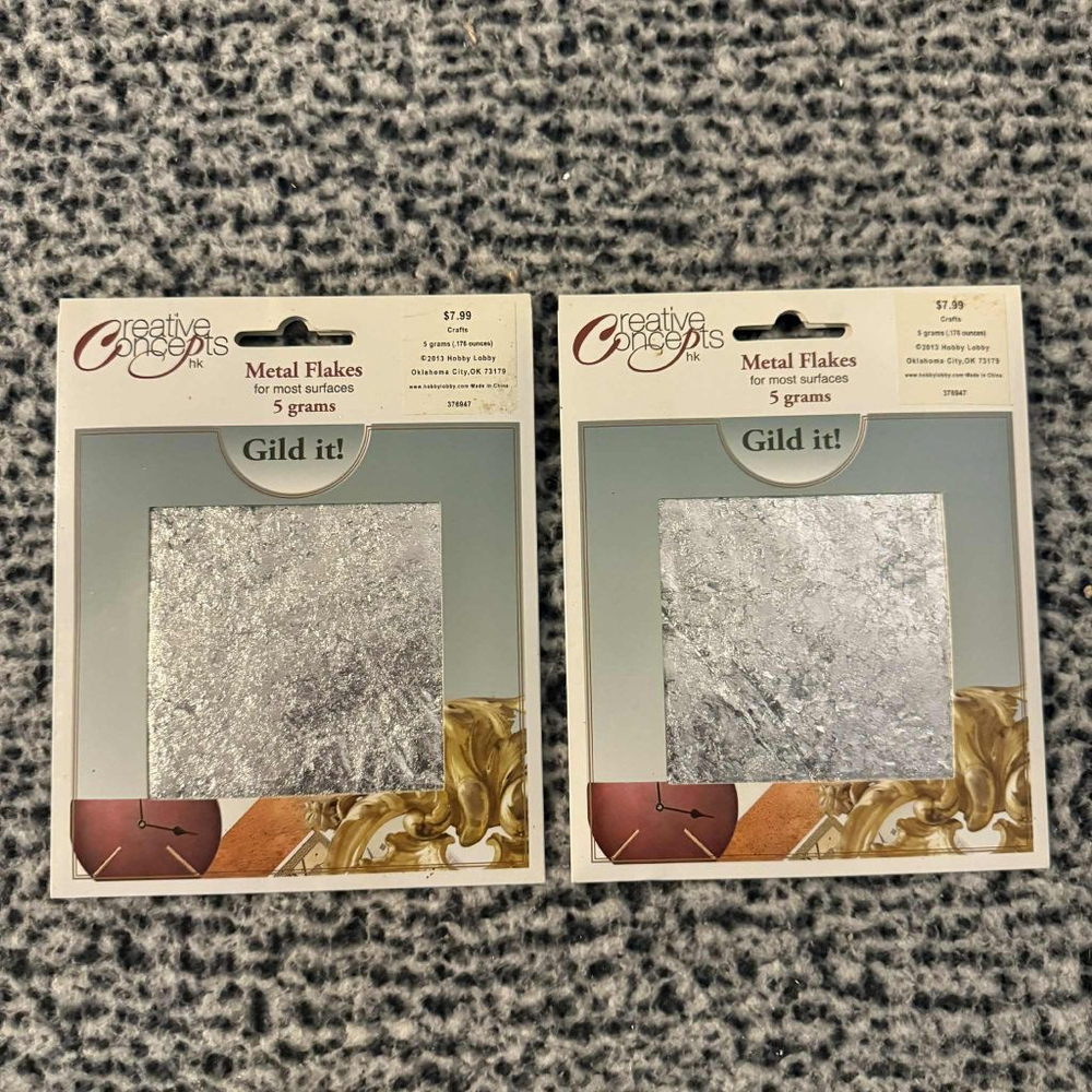 Creative Concepts Metal Flakes 5 grams Silver 2 Packs